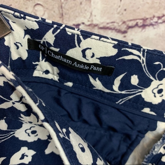 Talbots Chatham Blue Floral Crop Ankle Pants NWOT - Picture 10 of 12